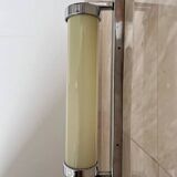 Big chrome milk glass Bauhaus / functionalist wall lamp - 1930s