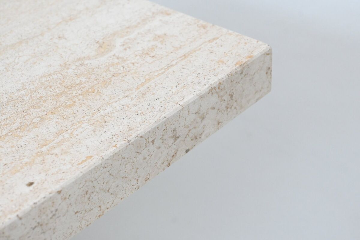 Paul Kingma artwork coffee table in travertine, The Netherlands, 1980