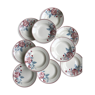 Lot de 10 assiettes vintage