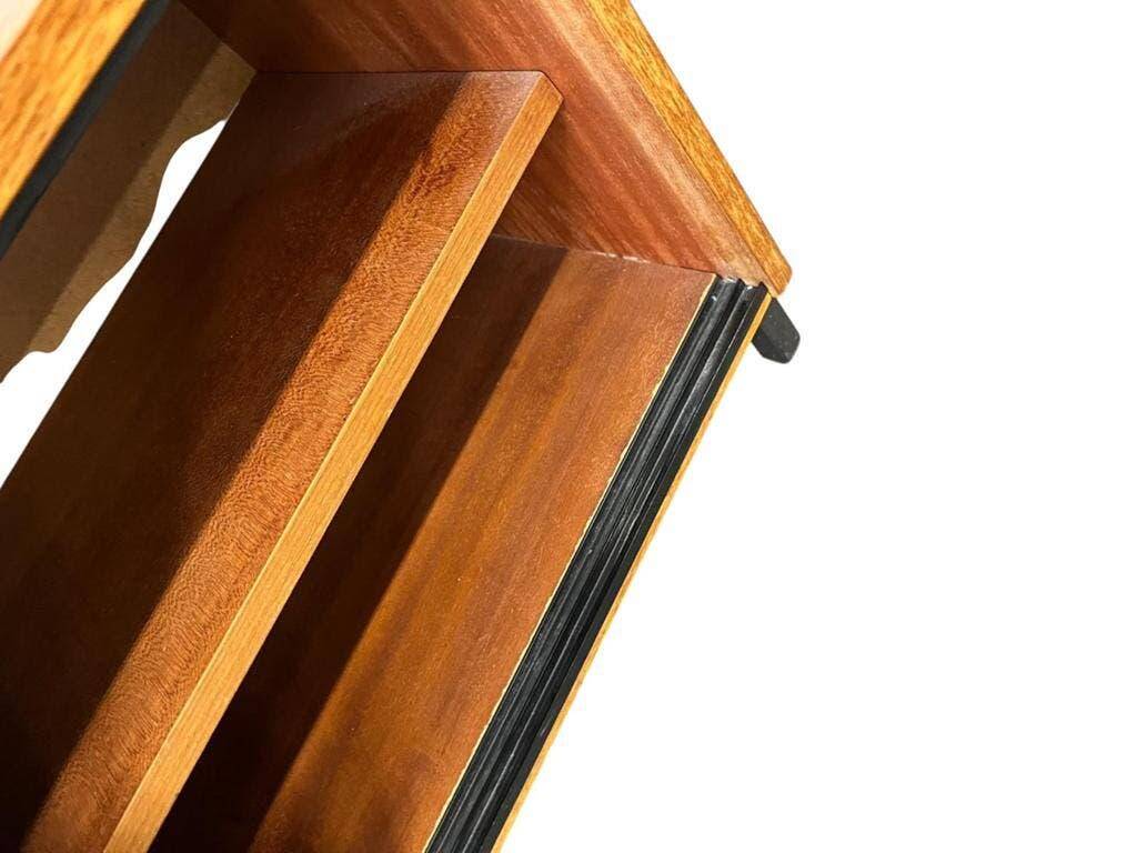 Vintage wooden coat rack with mirror