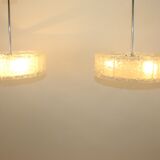 2 ice hanging lamps Doria Leuchten silver 40 cm