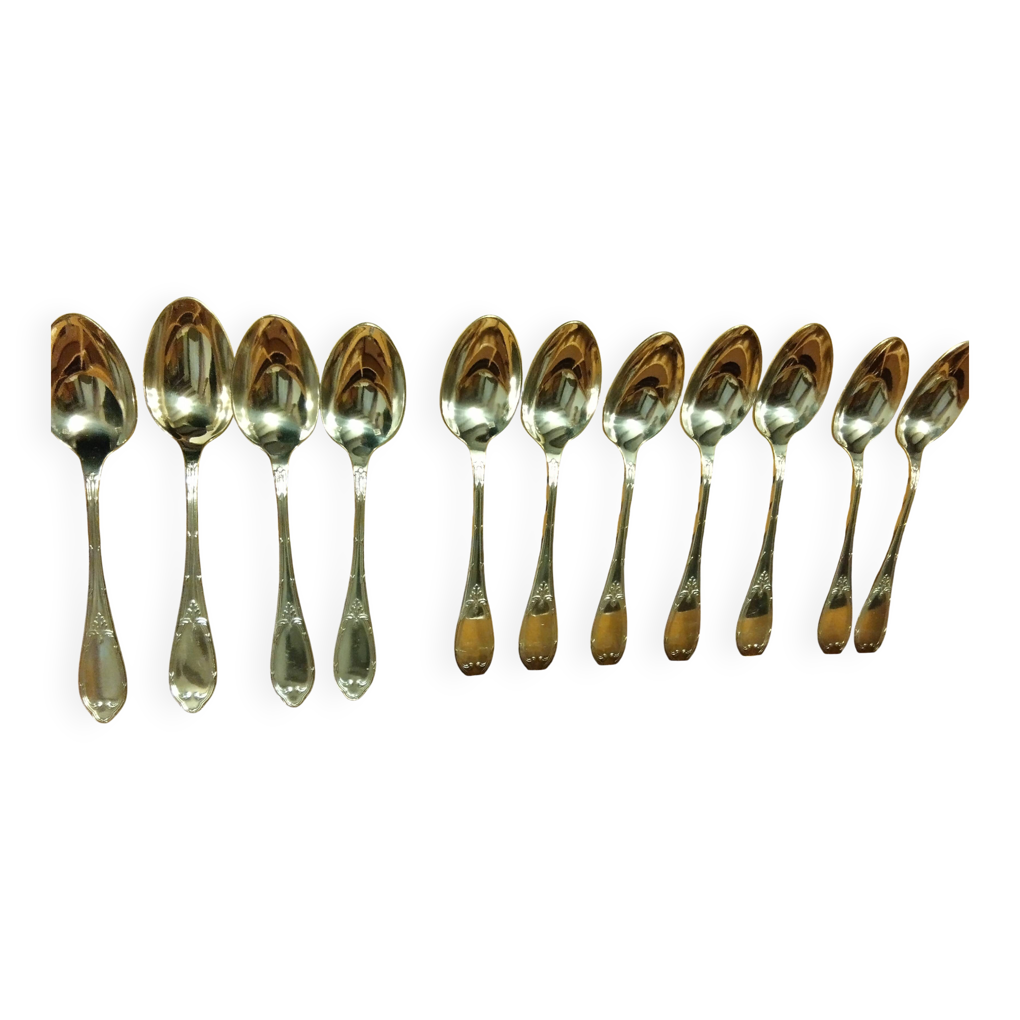 12 silver-plated metal teaspoons by Félix Frères