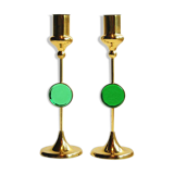 Set of 2 Danish brass candlesticks