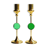 Set of 2 Danish brass candlesticks