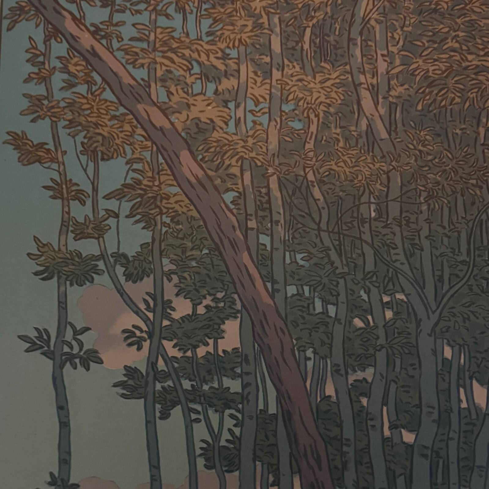 Lithographie par Henri Rivière La Féérie des Heures - Les Derniers Rayons