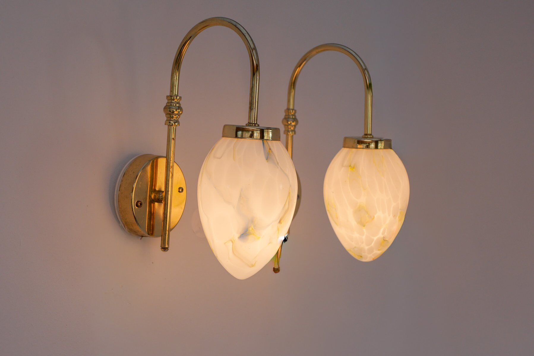 Vintage Scandinavian wall lights, 1980s, set of 2