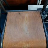 Lot of 6 school chairs wood metal 70s
