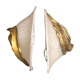 Pair of vintage wall lights in textured glass and gilded bronze – 1970s