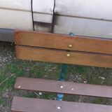 Old garden bench with cast iron feet