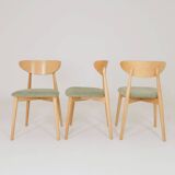 Dining room chairs set of 6 sage green Scandinavian design