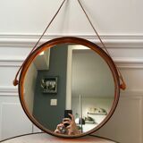 mirror cap brown orange design plexi and leather strap Made in France 1974