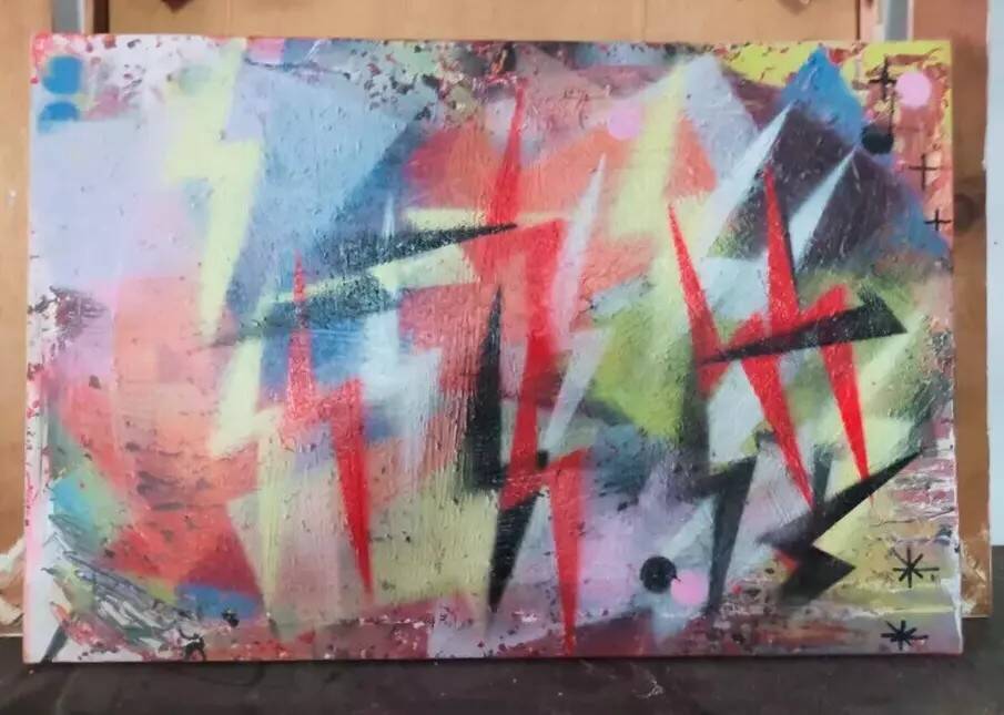 Abstract painting abstract art oil on canvas 70s/80s