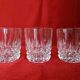 3 glasses of Arques Villandry crystal whisky signed