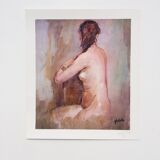 Tobella, "Seated Nude" signed screenprint