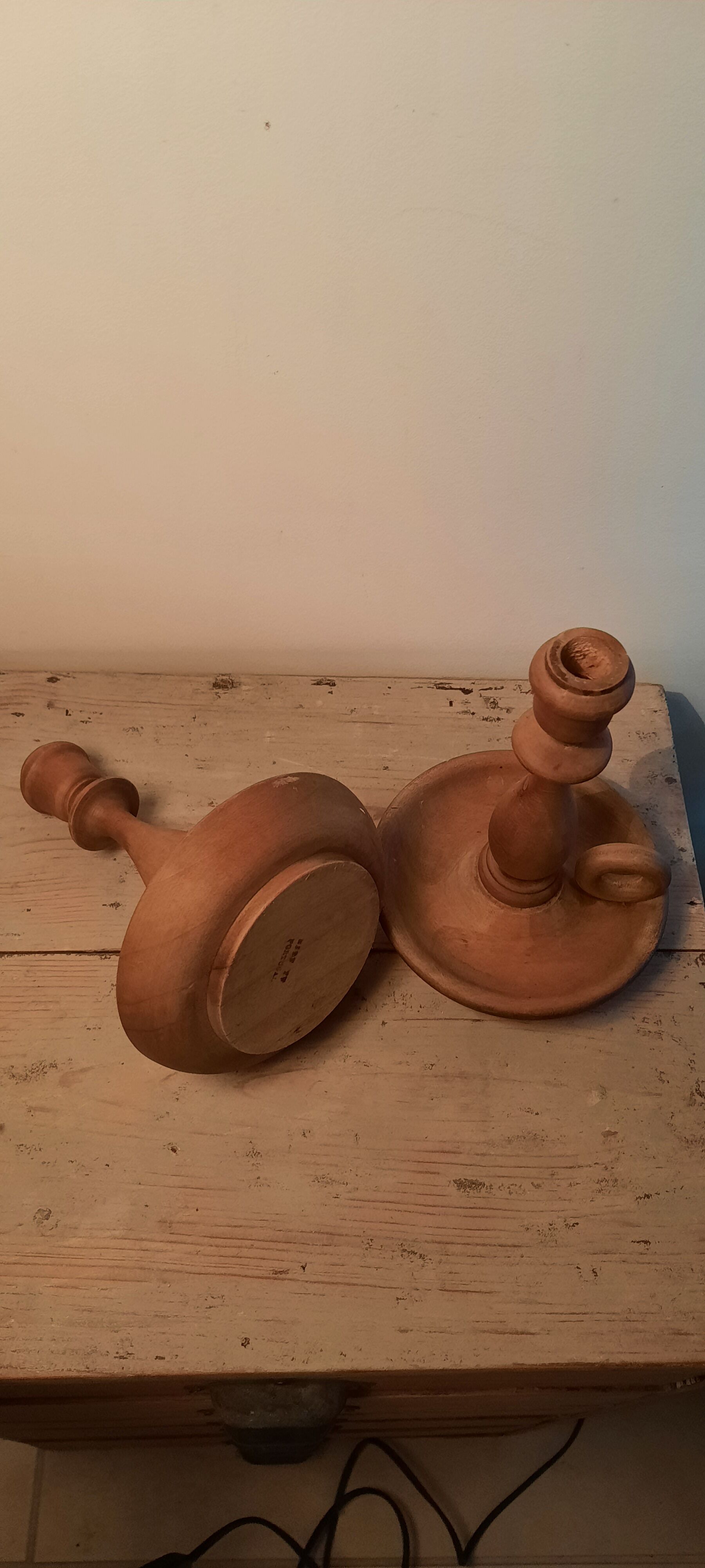 Wooden candle holders