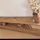 Vintage oak sideboard TV unit with raw finish and caning.