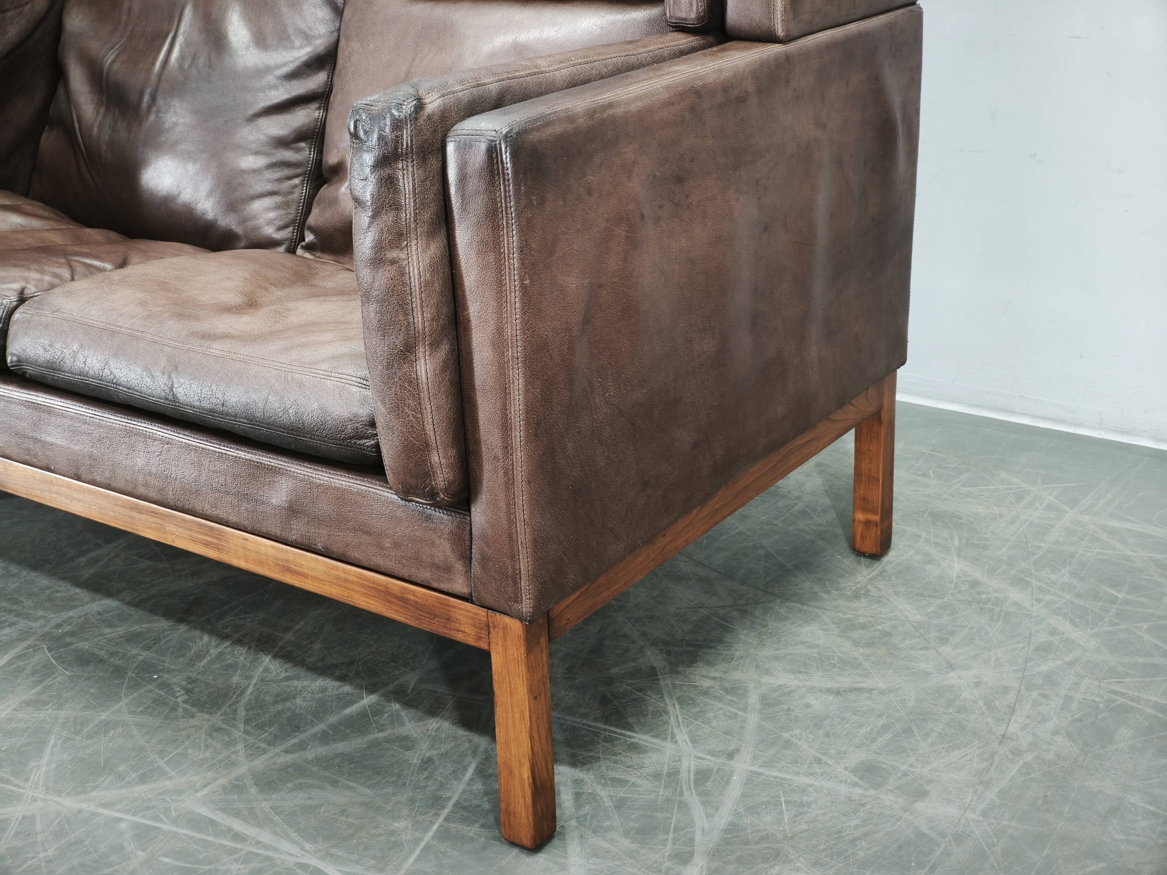 JK 922 Wagon Leather Sofa by Jørgen Kastholm, Denmark, 1960s