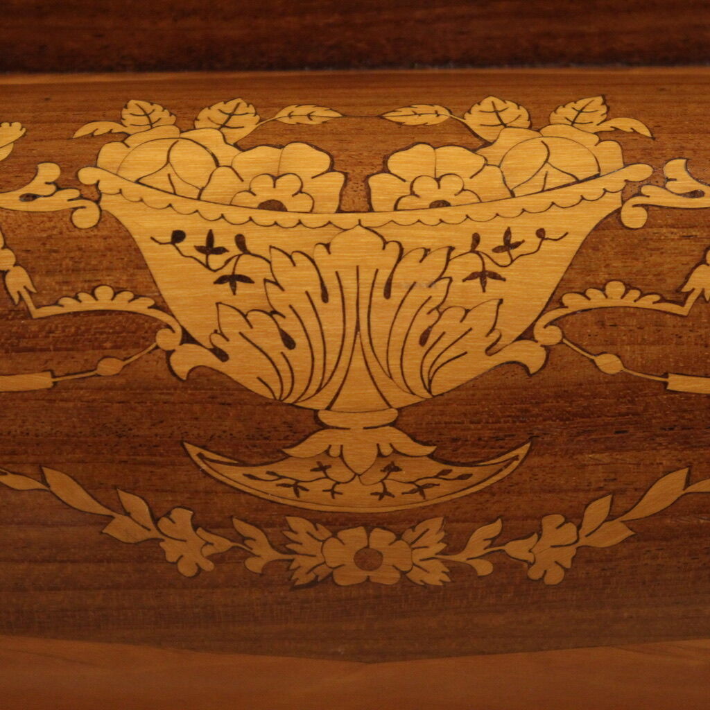 Console en marqueterie espagnole avec plateau en marbre du 19ème siècle
