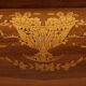 Console en marqueterie espagnole avec plateau en marbre du 19ème siècle