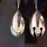 Pair of salad servers. silver plated. art deco