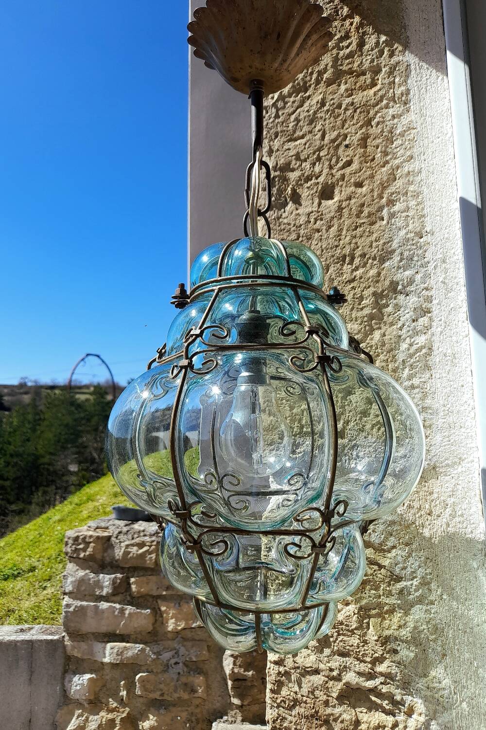 Venetian lantern in blown glass.