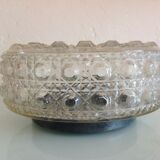 Round ceiling lamp in bubbled glass vintage 60s 70s