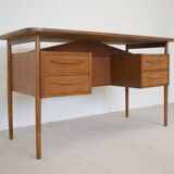 Danish Teak Desk By Gunnar Nielsen For Tibergaarden.