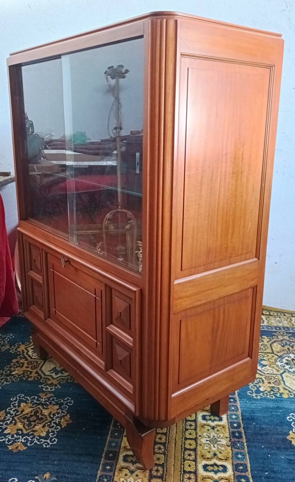 Art Deco display cabinet in walnut