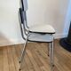 Duo of white formica chairs marble effect 70s