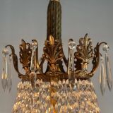 Oval-Shaped Pearl and Bronze Bag Chandelier, Circa 1900