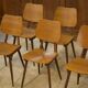 Set of 6 oak chairs from the 1960s.