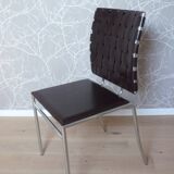 Leather and chrome dining chair