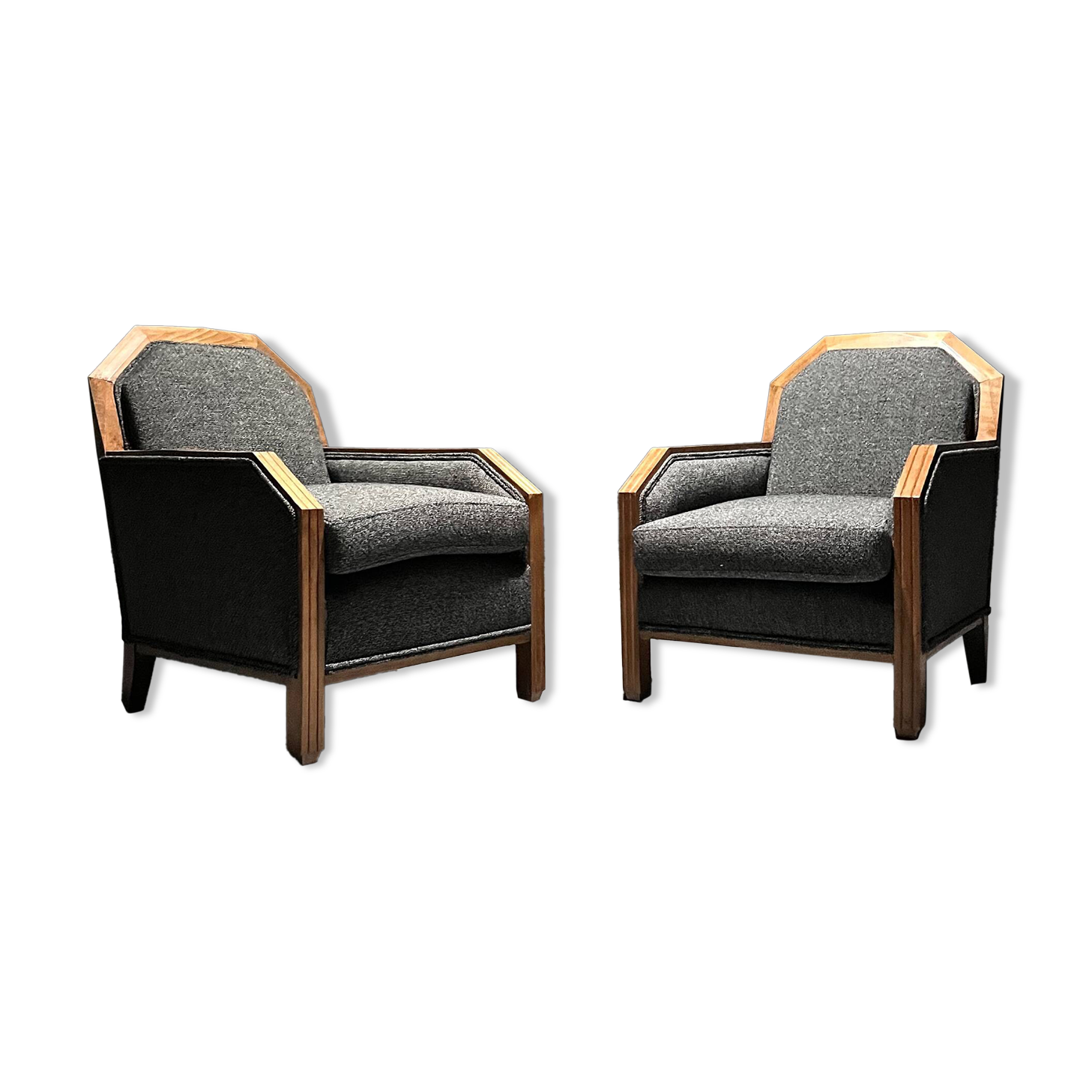 Set of 2 Art Deco Club Chairs, France, 1930s