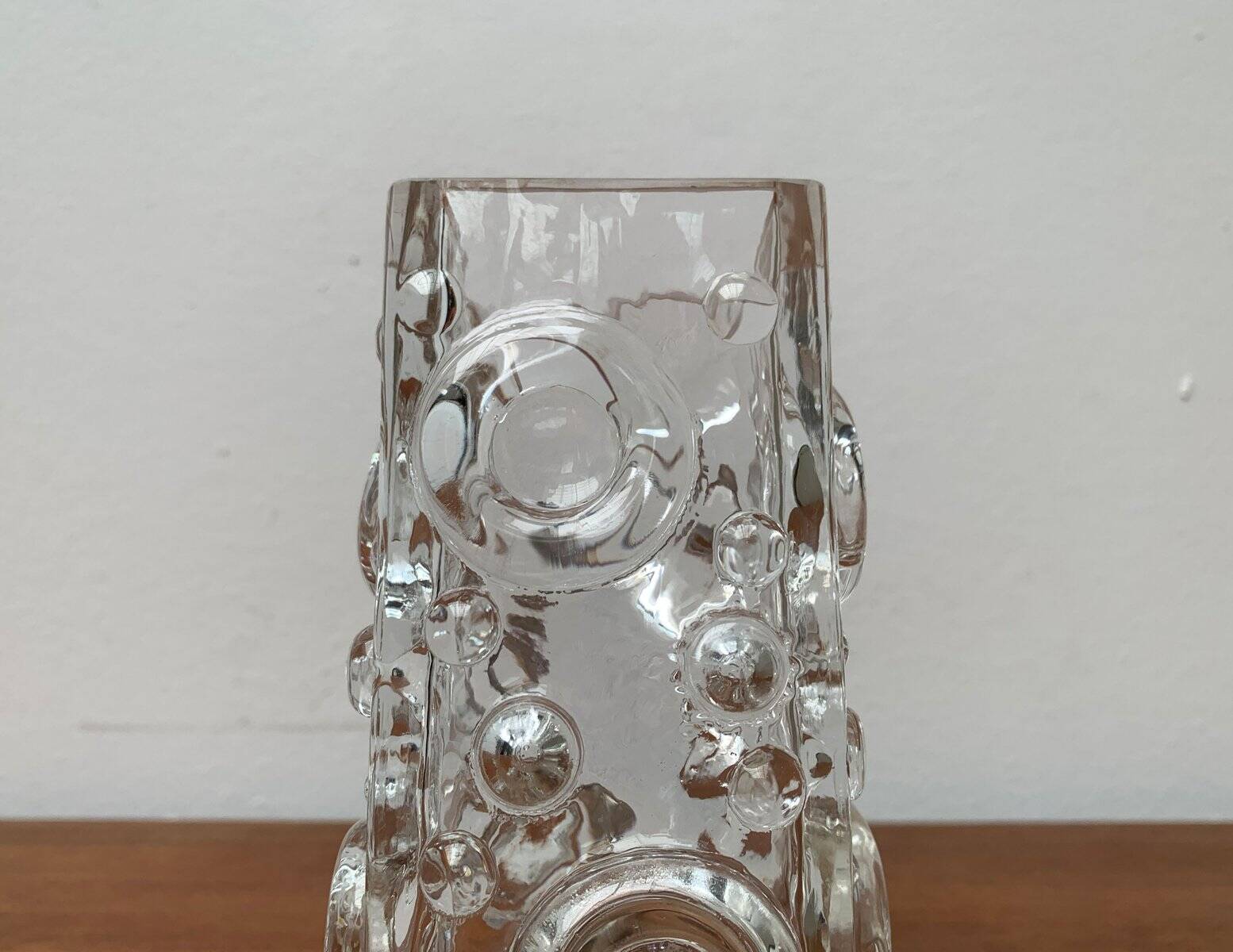 Brutalist Bubble Glass Vase by Josef Schott for Smalandshyttan, Mid-Century Swedish, 1960s