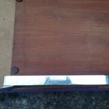 Chrome and teak coffee table