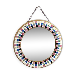 Miroir vintage en faïence