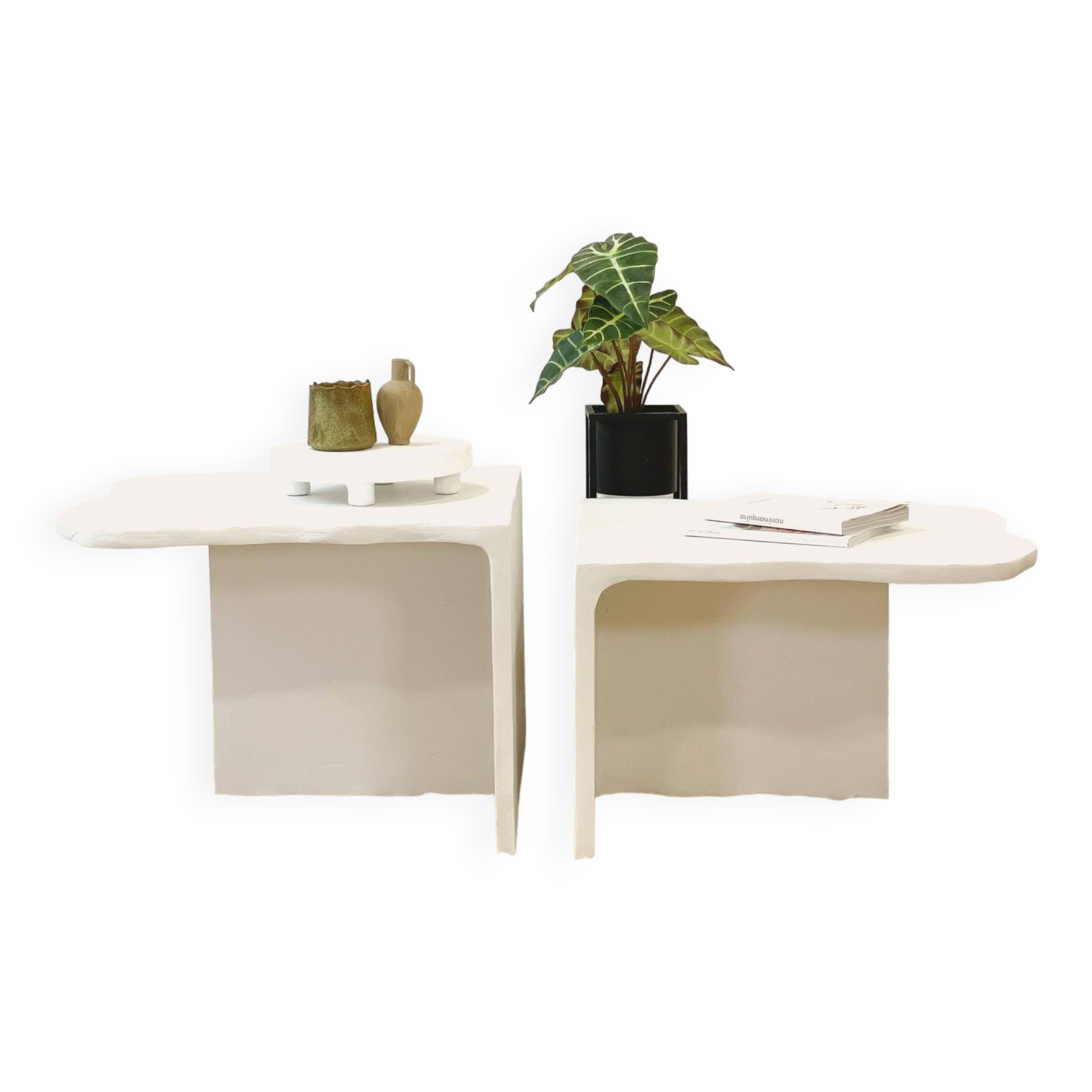 Duo concrete coffee table - Length 120 cm