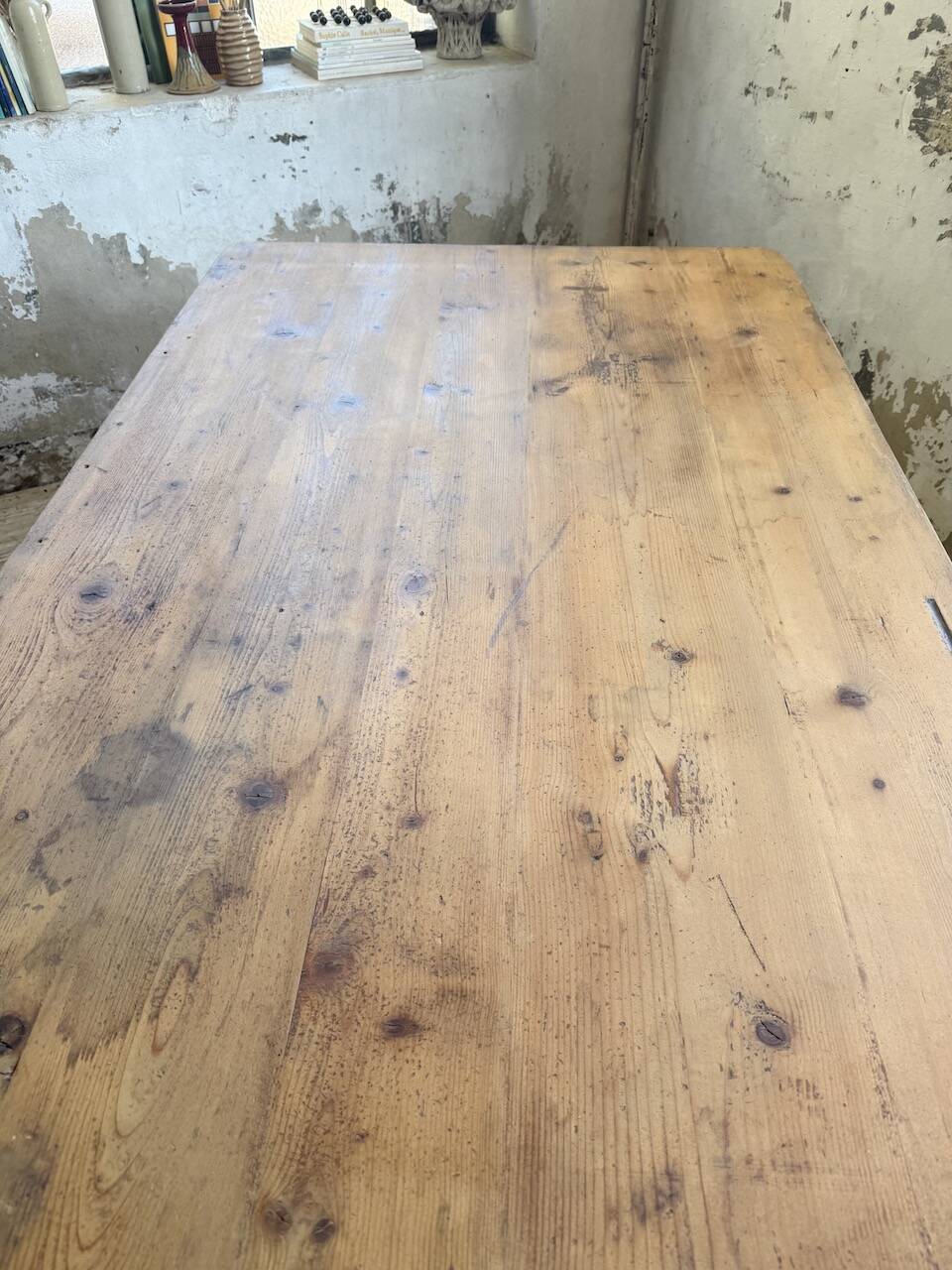 Table de ferme XL 220 cm pin 1950