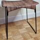 Raoul Guys stool for Airborne in wicker and lacquered steel 50s