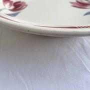 Plat creux ancien Badonviller décor tulipes