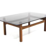 Table basse en palissandre et en verre, Suède, 1970