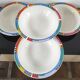 Set of 4 vintage Memphis style deep plates.