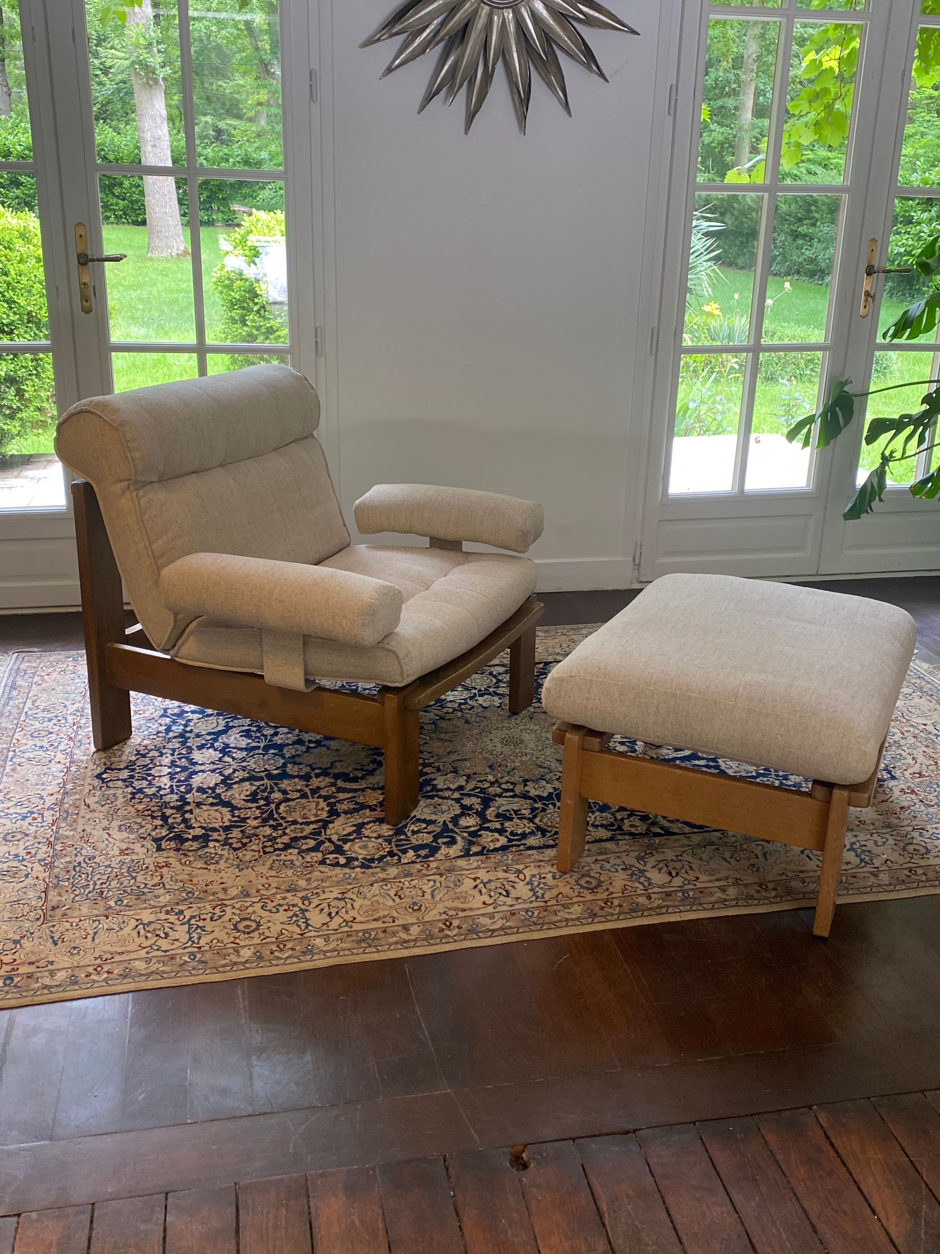 Armchair and footrest Rolf Benz, Germany, 1980s