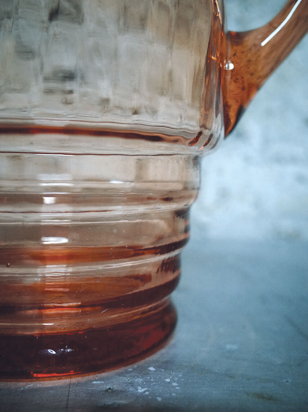 Pink glass pitcher rosaline type