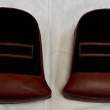 Pair of Small Club Armchairs in Sheepskin - Reproduction