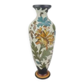 Large multicoloured floral vase in Royal Gouda Porcelain, Zuid Holland.