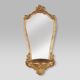 Miroir en résine dorée de style baroque Deknudt avec plateau, Belgique années 1970
