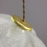 Mid-Century Italian Murano Glass and Brass Pendant Lamp