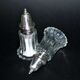Vintage molded glass and silver metal salt shakers - salt pepper BISTROT