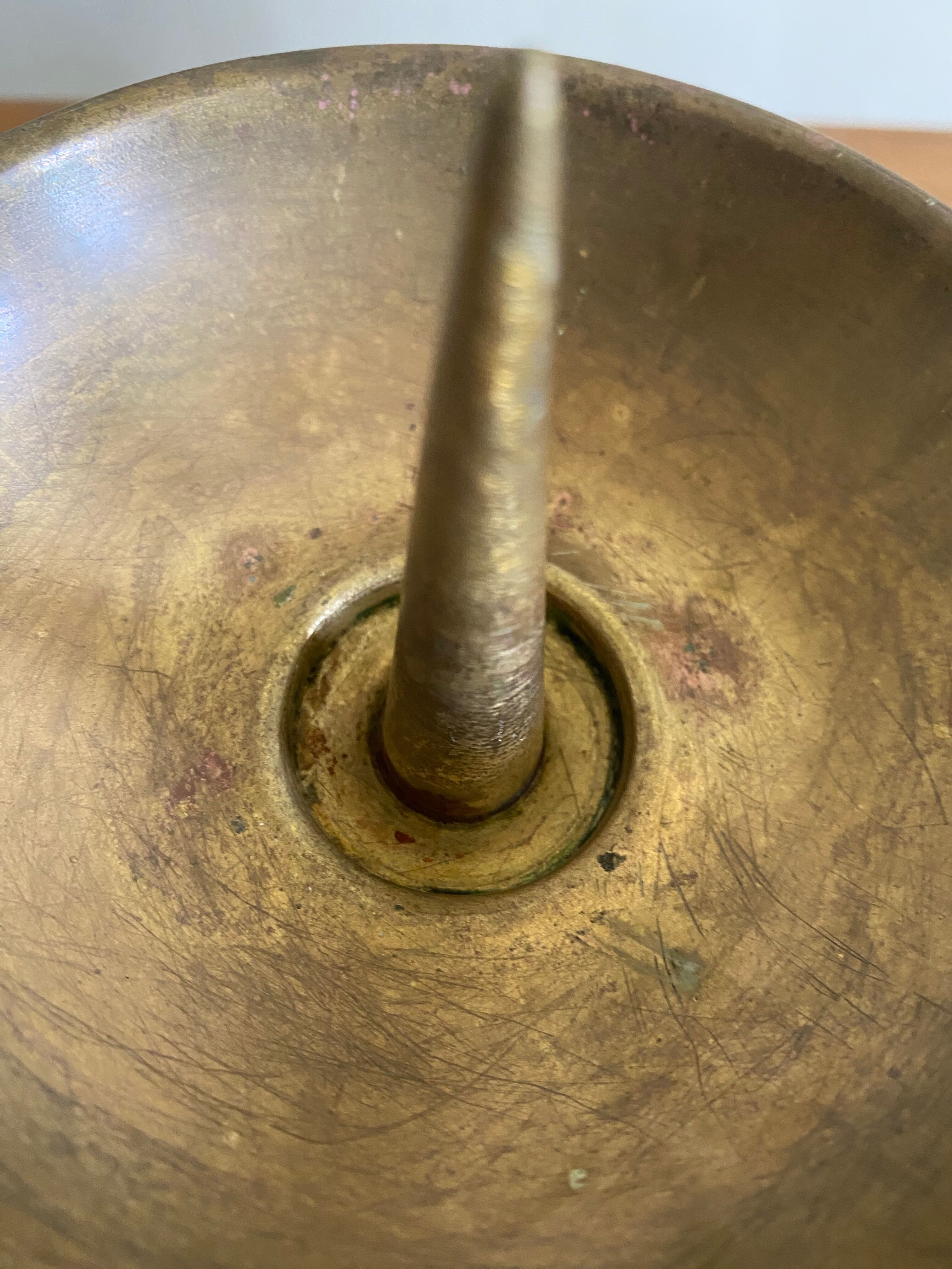 Pair of brass church candlesticks